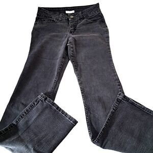 Lee Riders Bootcut Mid Rise Black Denim Jeans Women's 6 Inseam 31" Y2K Goth